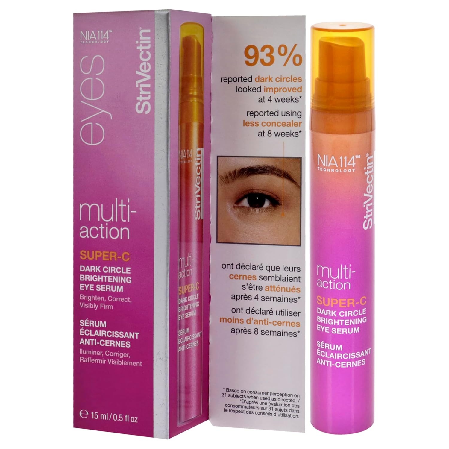 image:imageStriVectin SuperC Eye Vitamin C Eye Cream Brightening and Firming Boost Skin Dullness with Hyaluronic Acid05 Fl Oz Pack of 1