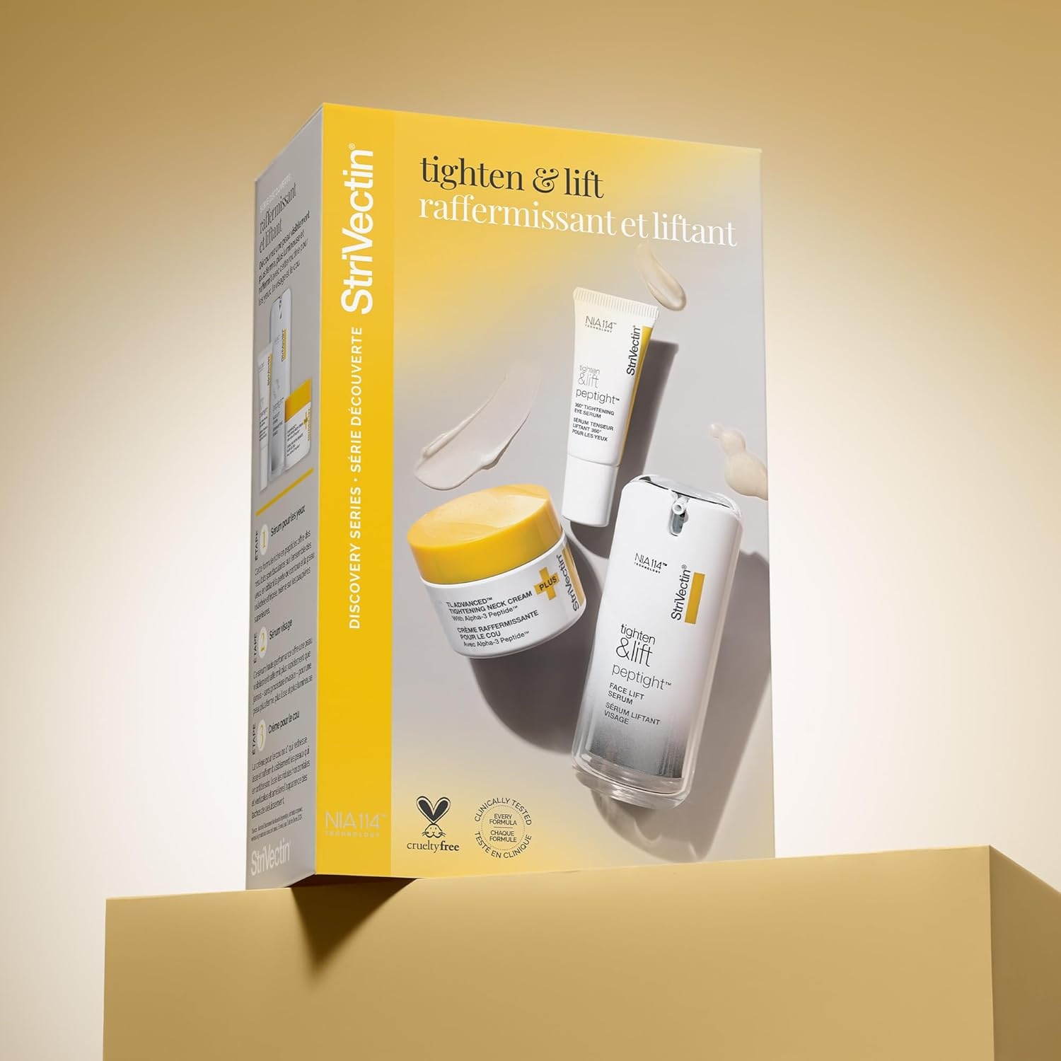 image:imageStriVectin Tighten amp Lift Peptight Face Lift Serum with Tightening amp Brightening Peptides for WrinklesPeptight Power Starters Trio Kit 3 piece Kit for Face Eyes and Neck