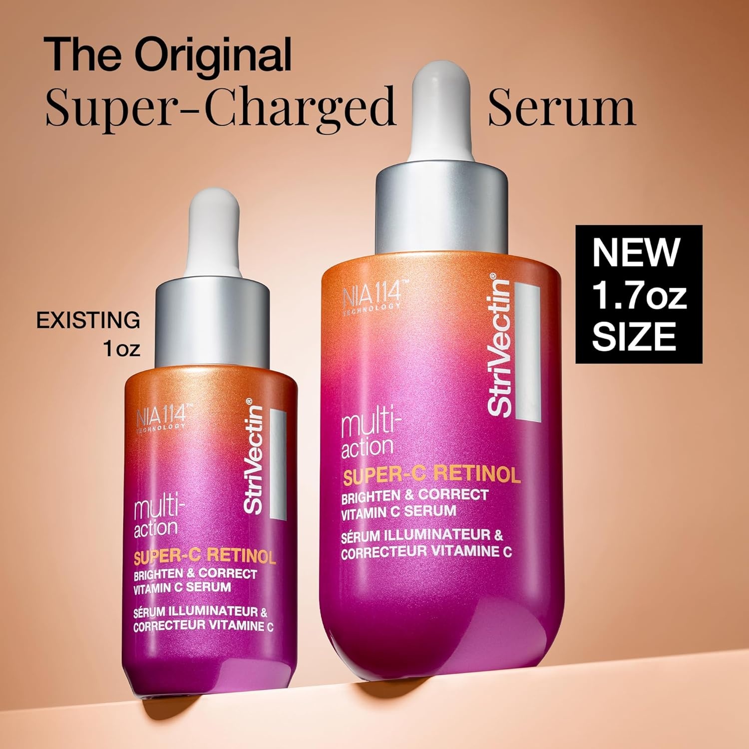 image:imageStriVectin SuperC Retinol Brighten amp Correct Vitamin C Serum Antioxidant Face Serum for Uneven Tone Fine Lines and Firmness Drops for Face1 Fl Oz Pack of 1