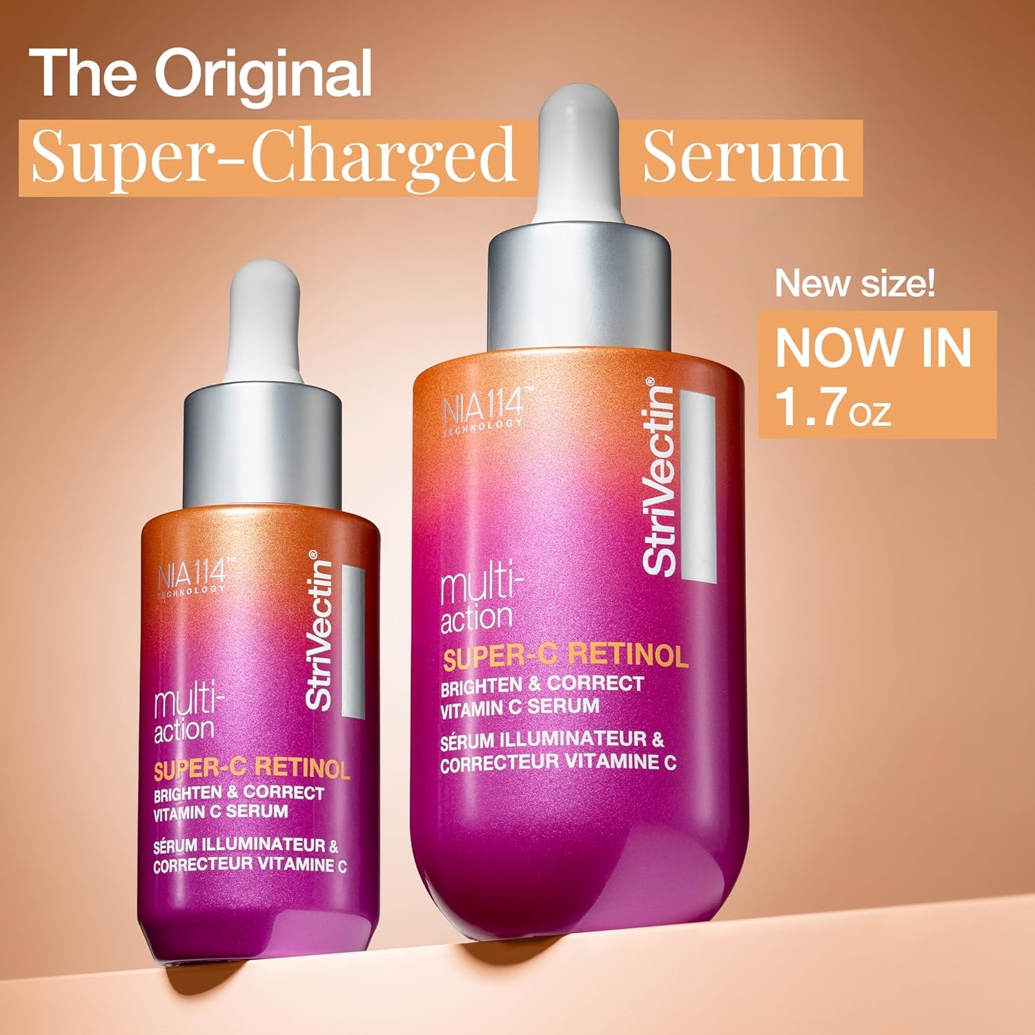 image:imageStriVectin SuperC Retinol Brighten amp Correct Vitamin C Serum Antioxidant Face Serum for Uneven Tone Fine Lines and Firmness Drops for Face17 Ounce Pack of 1